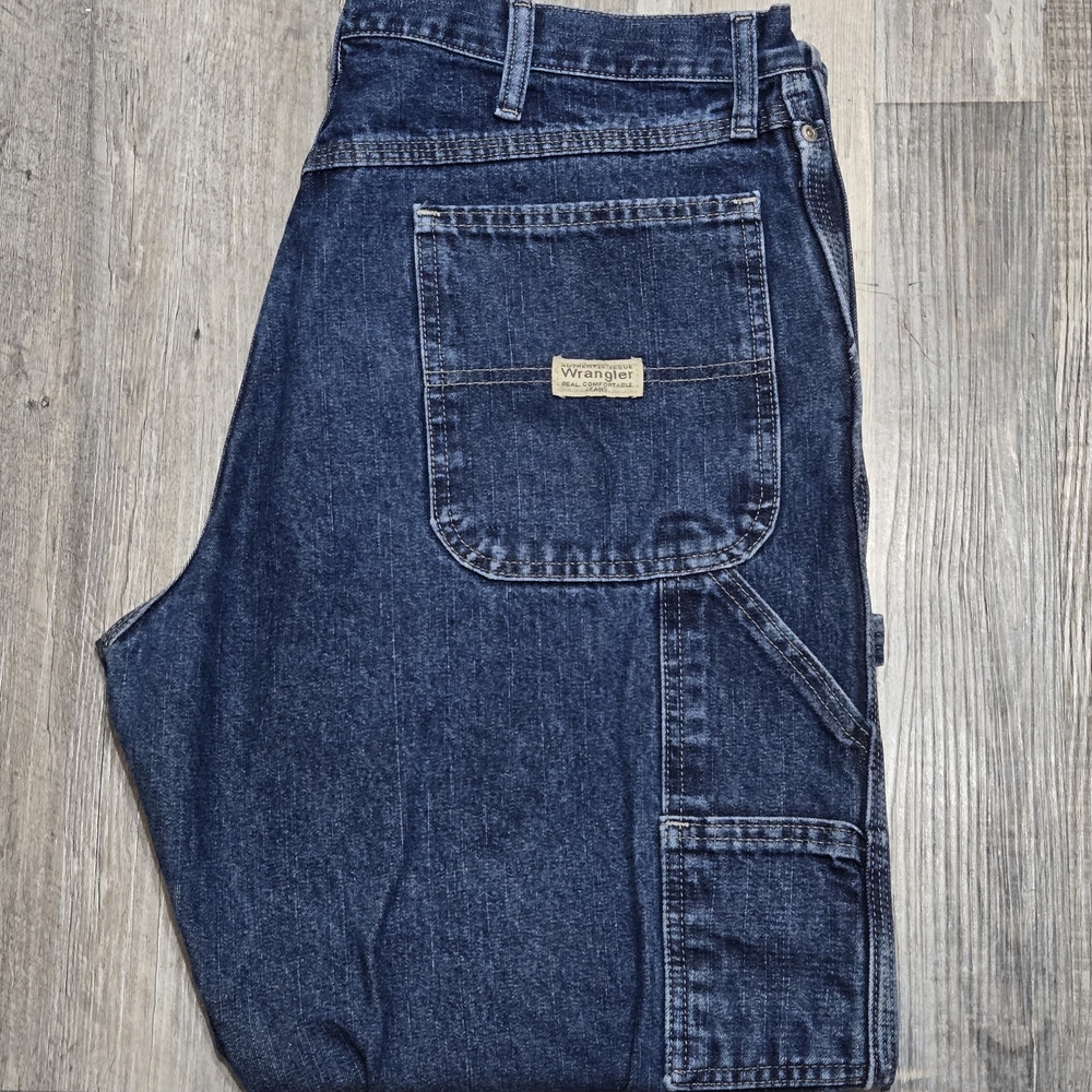 Wrangler Men's Dark Indigo Relaxed Carpenter Jeans - 36Wx30L